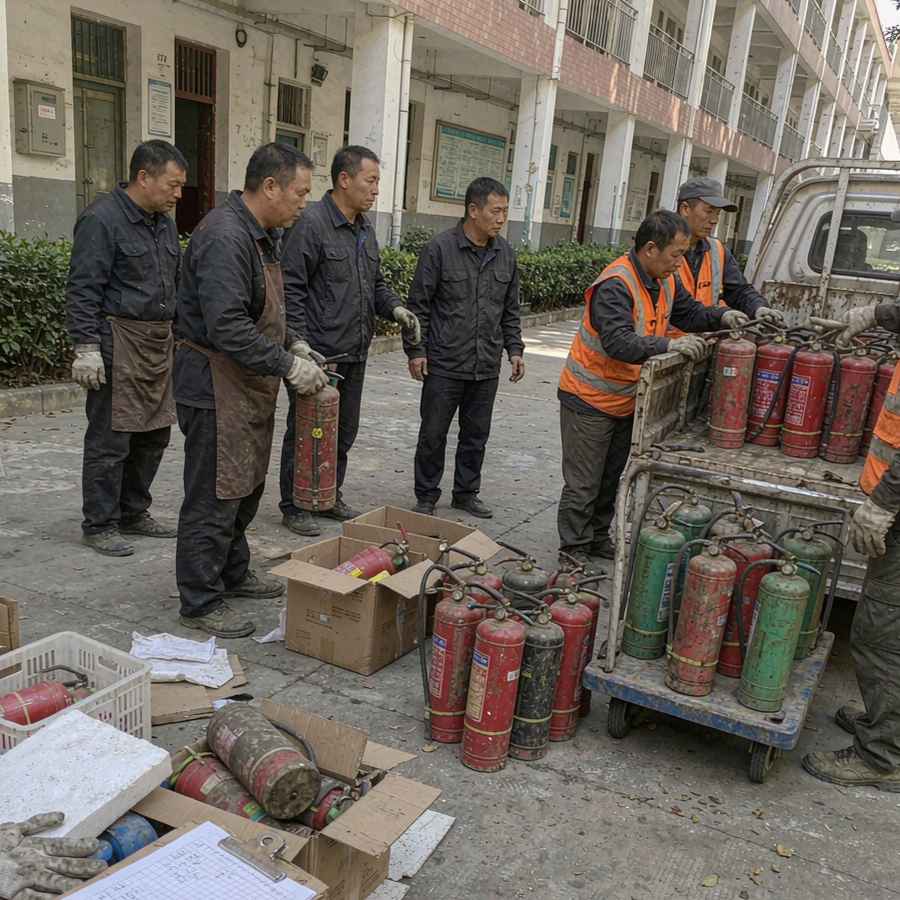 南充某学校资产报废灭火器合规处置项目
